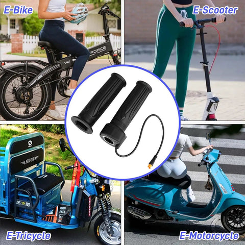 Full Twist Throttle Grip For Electric Bikes And Scooters 12V To 72V Universal 3 Pin Waterproof Connector Fits 22.2mm Handlebars For Ebikes Mountain Bikes And Trikes No Fuss Install