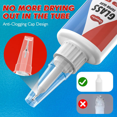 Mad Strong Glass Adhesive For Jewelry And Crafts, Clear Waterproof Glue Quick Bond In 15 Seconds, 1.23 Oz 35 G shown with anti-clogging cap