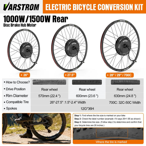48V 1000W Front And Rear Hub Motor Ebike Conversion Kit With Display Optional Battery For 26 27.5 28 29 And 700C Wheels Built Tough And Ready To Hustle Your Daily Ride
