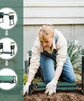 Workhorse Garden Stool And Kneeler With Tool Bags Converts From Kneeler To Seat For Easy Outdoor Tasks Soft Kneeling Pad Lightweight Portable Bench For Gardening And Yard Projects