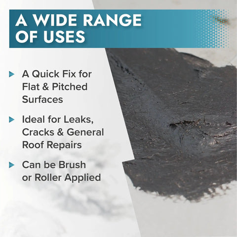 Close-up view of textured Clear Leak Fix Sealant 17 Oz One Coat Waterproof Sealant With Reinforced Fibers on surface.