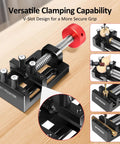 Mini Drill Press Vise With Rubber Soft Jaws, 0-2.48 Inch Clamping Range, Lightweight Aluminum Small Vise for Crafts on table