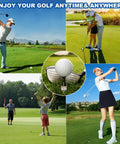 Collage of golfers on courses, featuring a central image of a tee with ball, promoting Hilarious Lucky Eight Golf Tees Set For Bachelor Parties And Golf Lovers.