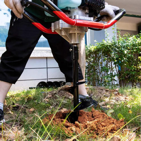 Usage of the Seven Eighths Inch Shaft 31 Inch Length Auger Drill Bit for Gas Power Heads Beefed Up Heavy Duty Ground And Ice Digger in action