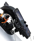 Close-up of StarSense Explorer 8 Inch App Enabled Telescope with 203mm Dobsonian Mount and smartphone dock detail.