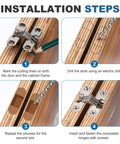 Installation steps for 4 Pack Hidden Cabinet Door Hinges 1.65 Inch By 0.45 Inch 180 Degree Concealed Cross Hinge on wood