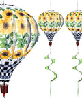 Sunflower Hot Air Balloon Garden Wind Spinners 59 Inch 2 Pack Large Pinwheels Whirligigs Windmill Toys For Kids Yard Decor Outdoor Wind Twisters Weather Resistant Nylon Durable UV Safe For All Seasons