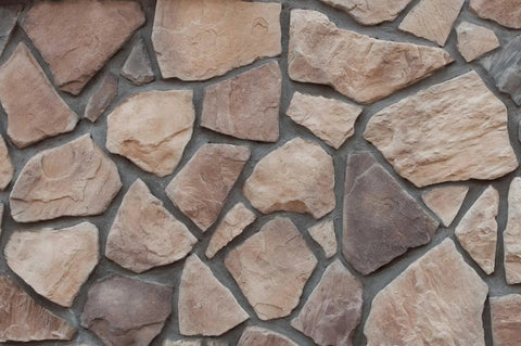 Fieldstone Flats Veneer Stone Rubber Mold For Concrete Or Plaster No Release Agent Needed DIY Friendly Create Realistic Indoor And Outdoor Wall Stone Version 1 22.75 By 20.5 Inches installed on a wall.