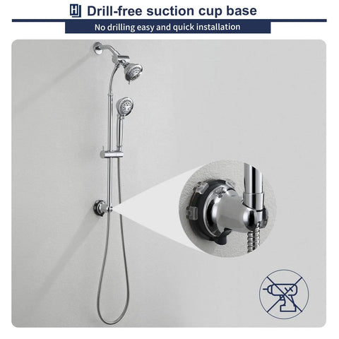 High Pressure Shower Head With Handheld Combo In Brushed Nickel 5 Settings 4 Inch Rain Head And Handheld 60 Inch Stainless Steel Slide Bar