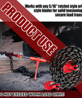 G80 Transport Binder Chain Five Sixteenth Inch Ten Foot With Clevis Grab Hooks for towing and tie down securement