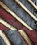 Close-up of Street Tough Industrial Pipe Railing Kit With Galvanized Steel And Antique Brass Finish, showcasing the textured surface.