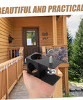 Hand holding Outdoor Torch Holder Clamp For Deck And Garden String Light Poles Tiki Torch Mount No Fuss Install Bracket