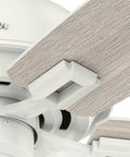 Close-up of Donegan Fresh White 52 Inch Ceiling Fan with LED Light Kit, showing fan blade and motor details.