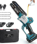 Mini Chainsaw And Electric Pruning Shears Combo For Yard Work, 6-Inch Cordless Power Saw, batteries, and accessories kit