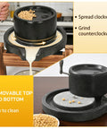 Old School Stone Grain Mill Hand Grinder For Flour And Seeds Manual Granite Stone Mill With Stainless Steel Handle in use