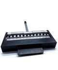 Front view of the 12 Inch Box And Pan Brake Mini Metal Bender for home shop, showcasing all-steel construction and segmented fingers.