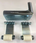 Hi Motions Adjustable Sliding Gate Roller Guide 269.2 made in Italy, metal frame with rubber rollers for smooth, quiet operation.