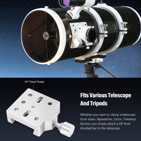 Medium Dovetail Clamp With Brass Screw Mount Plate For Telescopes Attach Finderscope And Guidescope On Tripod Or Mount