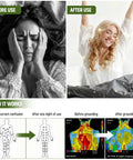 Before and after effects of using Grounding Sheets Queen Size With 10 Percent Silver Fiber And 90 Percent Organic Cotton.