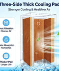 Three-Side Thick Cooling Pad for No Hose Portable Swamp Cooler Indoor Standing Air Conditioner, enhancing cooling efficiency.
