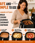 Hassle Free Air Fryer Liners Disposable Parchment Paper Silicone Coated Nonstick Bpa Free Oil Proof Heat Resistant To 450F For No Drama Cleanup And Smoother Baking being used in an air fryer.