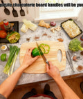 Person cutting green bell pepper on wooden cutting board with vegetables, using Pro Grade Acrylic Router Templates Set 6 In 1 For Precise Handles.