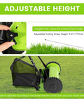 Manual Push Reel Lawn Mower With 12 Inch Cutting Width And 5 Blade System, Walk Behind Garden Mower With Adjustable Height, No Gas No Fumes Eco Friendly Quiet Yard Care For Small Lawns, height adjust knob and catcher
