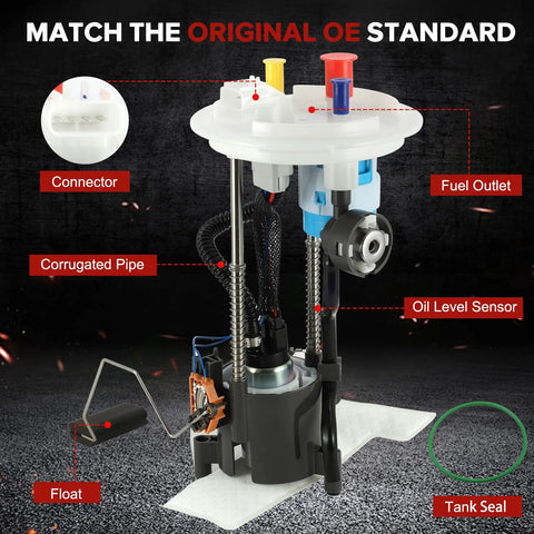 E2494M Electric Fuel Pump Module Assembly For Ford Expedition And Lincoln Navigator 2007 2008 5.4L V8 with labeled parts