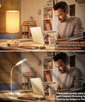 Table Lamps Set Of 2 With Touch Control, 2 USB Ports And AC Outlet, 3-Way Dimmable Bedside Lamps With Flaxen Fabric Shade in use.