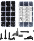760 Pcs Heavy Duty Torx Star Drive Pan Head Self Tapping Wood Screws Black Carbon Steel M2 M2.3 M2.6 M3 Bulk Pack with drivers.