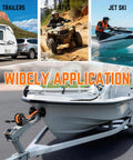 3500 Lb Heavy Duty Boat Trailer Winch With 33 Ft Polyester Strap, Dual Speed 4 To 1 And 8 To 1 Gear Ratios, Two Way Ratchet, Easy Load And Haul For Boats on boat trailer