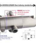 Diagram of brass connector for 5 Inch Anti Clog High Pressure Dual Shower Head With Handheld Spray.