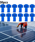 Get These 100 Blue Quick Splice Wire Connectors For Your Auto Electrical Setup. These T-Tap IDC Crimp Terminals Make AWG 14-16 Wire Splicing Easy Peasy Without Stripping Cables. 100 blue plastic metal connectors for solar panel wiring