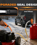 Heavy Duty Battery Powered Fuel Transfer Pump Delivers 2.4 GPM Smooth Flow For Gasoline And Diesel Zero Cord Hassles Ideal For Campouts Emergency Prepping with upgraded seal design.