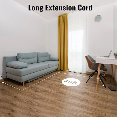 Room with highlighted 10 Ft Extension Cord Power Strip With 22 AC Outlets And 6 USB Ports, 1875W 15A Surge Protector