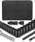 Tough As Nails Pro Grade Screw And Bolt Extractor Set With Lug Nut Sockets 6 Point Metric Shallow Impact Drive Kit For Stuck Fasteners