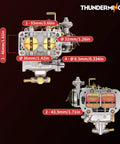 2 Barrel Weber 32 36 Carburetor With Air Filter Assembly Kit detailing measurements and components, brand THUNDERMINGO