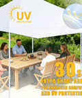 10ft Pop Up Canopy Sunshade Extension Tarp 120x36 Inches Adds 30 Sq Ft Extra Shade for 10x10 Square Leg Tents over picnic table