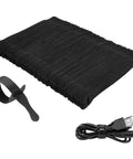 Black 100 Pack Reusable Cable Ties And Straps, 6 Inch By 0.47 Inch thin cord organizers, hook and loop, shown with cables