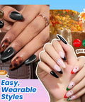 Gel Nail Polish Kit With UV Light 68 Piece Set Featuring 32 Colors for home salon with cat eye and floral nail designs.