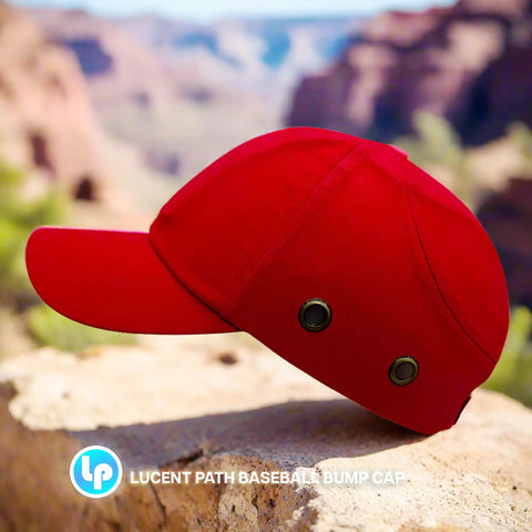 Red Baseball Safety Bump Caps Helmet For Men And Women, Lightweight Comfy Head Protection Caps With Ventilation, Easy Fit Hard Hat Alternative, Durable Protective Baseball Caps For Work
