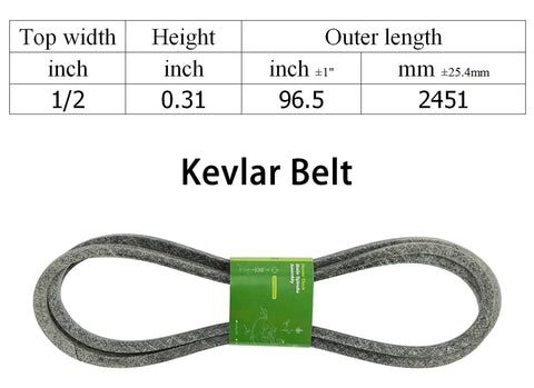 Kevlar belt for 42 Inch Deck Rebuild Kit For Lawn Mower Fits 13AX795S004 Spindle Assembly Replacement And V Belt Includes 21-3/16 Inch Blades