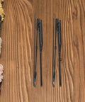 Two Piece Heavy Duty Steel Folding Umbrella Repair Kit Eight Bone Replacement Parts displayed on wooden surface.