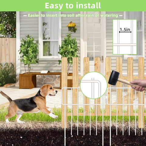 10 Pack Animal Barrier Fence No Dig Fence Decorative Fences 17 Inch High By 10 Foot Long Rustproof Metal Garden Border installed