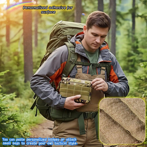 Hiker with Versatile Tactical Pouch Waist Bag For Everyday Carry, Water Resistant 600D Nylon EDC Organizer With MOLLE Webbing