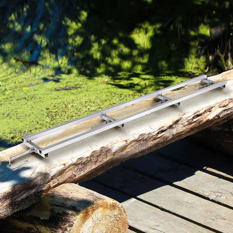 Beefed-Up Rail Mill Guide System With 9 Ft Aluminum Adjustable Saw Milling Rails And Four Crossbar Kits Works With Chainsaw Mills