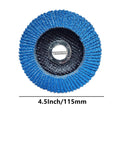 Premium Zirconia Flap Discs 40 Grit Coarse 4 Inch 3 Pack with blue abrasive for metal grinding and polishing projects.