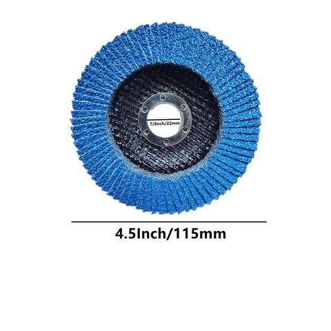 Premium Zirconia Flap Discs 40 Grit Coarse 4 Inch 3 Pack with blue abrasive for metal grinding and polishing projects.