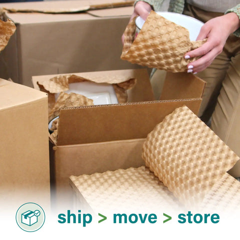 Eco Friendly Kraft Bubble Paper Wrap Sheets 12x12 Inches For Packing Moving And Shipping Recyclable Cushioning wrapping dishes