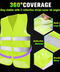 Bulk High Visibility Safety Vests For Construction And Outdoor Work, 20 Piece Mesh Reflective Vests With Dual Strips detail